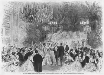 Die Montage der Kaiserin Eugenie (1826-1920) in den Tuilerien, Fest zu Ehren von Edward (1841-1910) Prinz von Wales und Louis Victor (1833-96) Erzherzog von Österreich, 1867